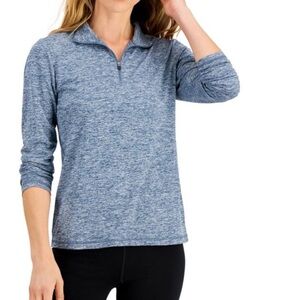 Ideology Women's Essentials Quarter Zip Top Blue 2XL